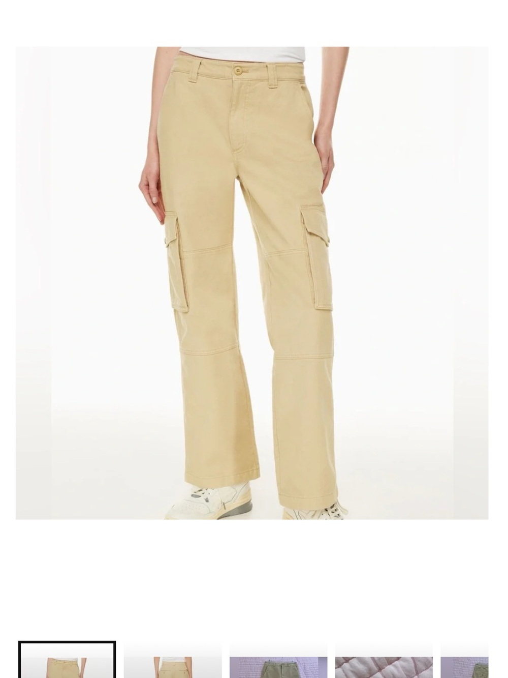 Aritzia Beige Cargo Flare Jeans